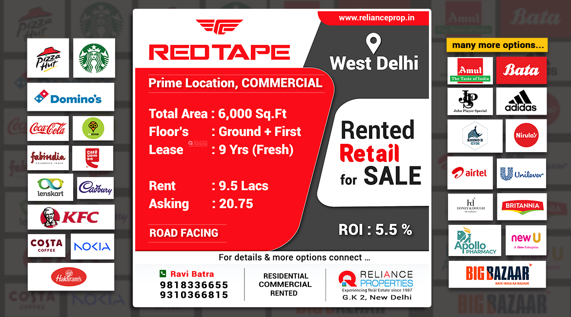 Rented Retail for SALE (Redtape)