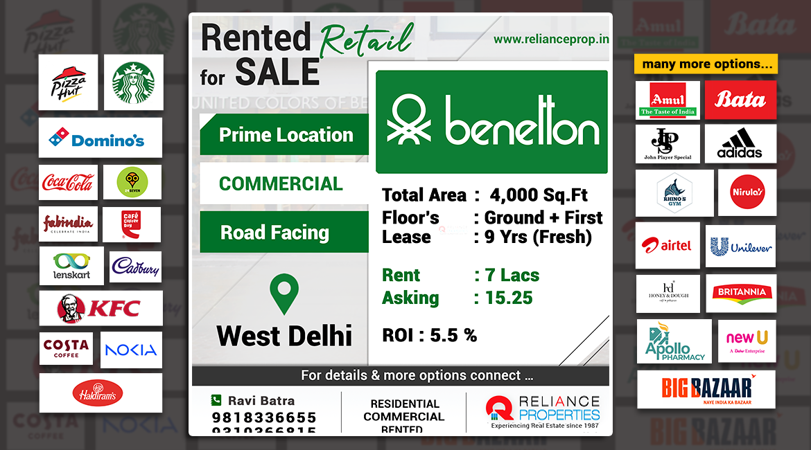 Rented Retail For SALE (Benetton)